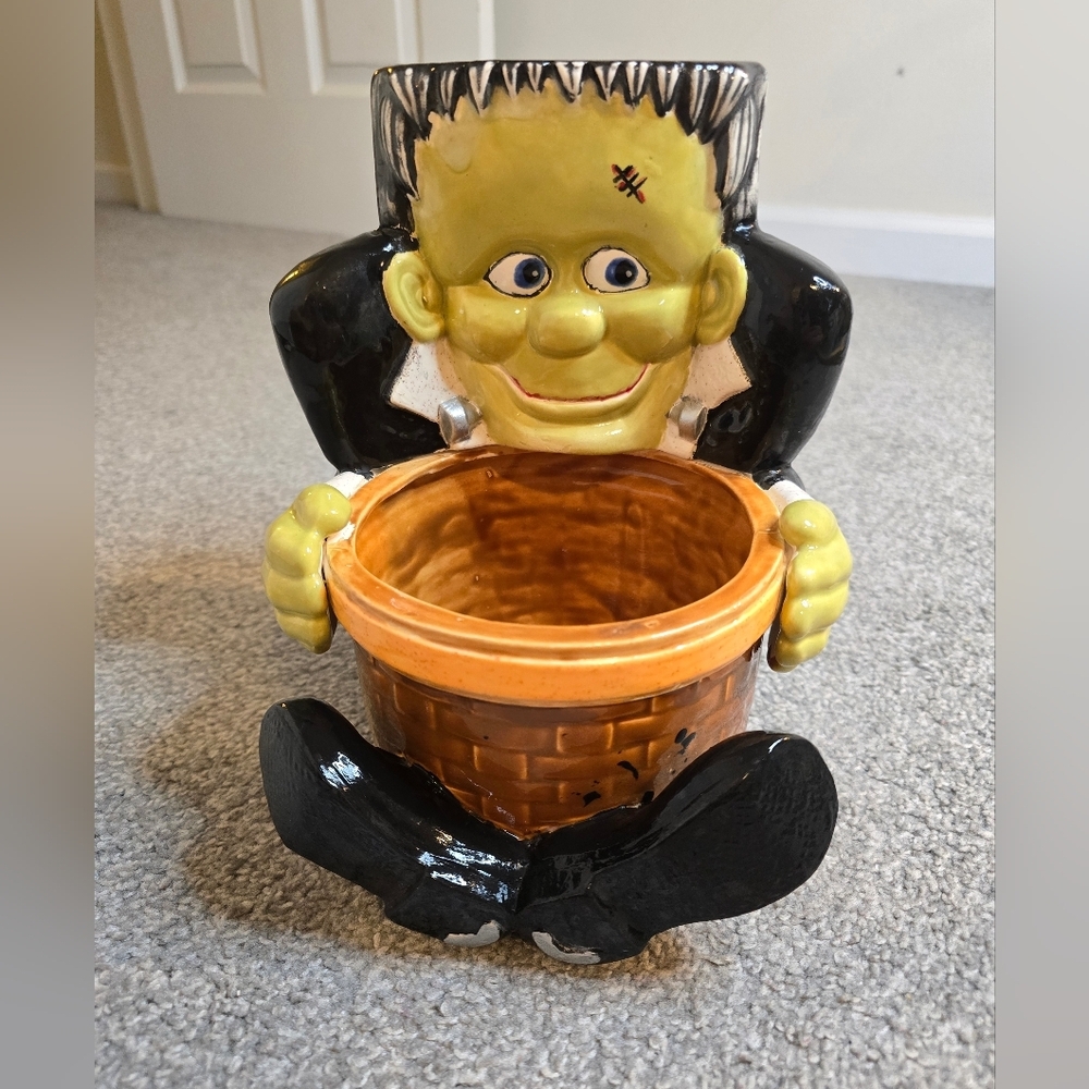 Frankenstein Handmade 2011 Ceramic Candy Dish Halloween
